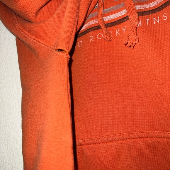 Vintage Pikes Peak Distressed Hoodie Orange Pullover Gear For Sports Sz Medium - Picture 5 of 8